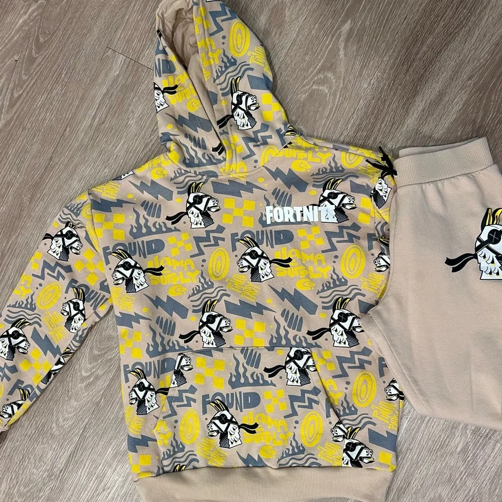 Fortnite Llama Bro Hoodie & Joggers Set Boys Large 14 16